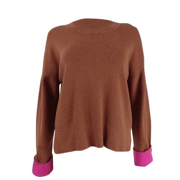 BarIII Becca Tilley Contrast-Cuff Crewneck Swea - Picture 2 of 6